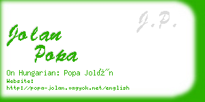 jolan popa business card